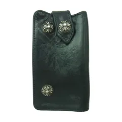 CHROME HEARTS クロムハーツ（原本無） KEY CASE クロスボールボタン レザー キーケース ブラック系【中古】のサムネイル