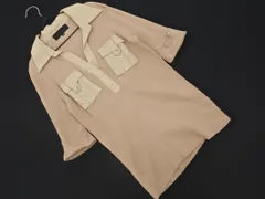 UNTITLED アンタイトル オープンカラー リブ カットソー size2/ライトベージュ ■◆ レディース