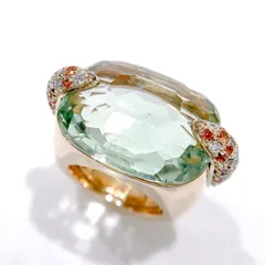 【中古】ポメラートPOMELLATO  ピンアップ リング プラシオライト ダイヤモンド ガーネットK18PG ピンクゴールド  リング 750のサムネイル
