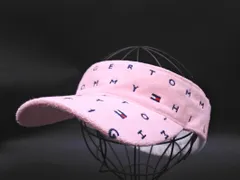 TOMMY HILFIGER トミーヒルフィガー ゴルフ パイル 総ロゴ サンバイザー キャップ sizeF/ライトピンク ■◆ レディースのサムネイル