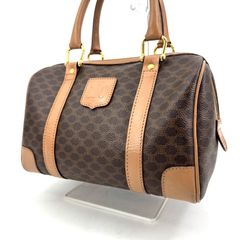 希少 M94CELINE マカダム柄 ミニボストンハンドバッグレザー 90s