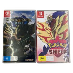 186000 현상품 닌텐도 Switch 소프트 해외판 MONSTER HUNTER 포켓몬 SHIELD 2점 정리 판매