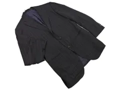 DRESSTERIOR ドレステリア ウール100% ストライプ テーラード ジャケット size50/紺 ◇■ メンズのサムネイル