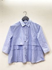 CABaN 半袖 アシンメトリックフリルシャツ ライトブルー - メルカリ
