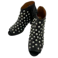 186000 現状品 JUNYA WATANABE COMME des GARCONS　ギャルソン　スタッズ　オープントゥアンクルブーツ　XSサイズ　 ブラックのサムネイル