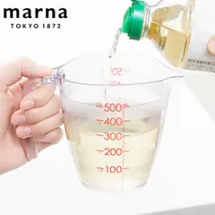 marna マーナ 目盛りが見やすい計量カップ K728CL （ 計量カップ 500ml クリア 計量コップ 計量器具 メジャーカップ 食洗機対応 電子レンジ対応 目盛り付き 計量 プラスチック製 メジャーコップ 製菓道具 お菓子作り )のサムネイル
