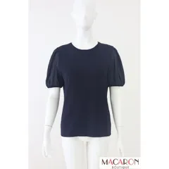 FOXEY　シフォンパフ袖ニットトップス　37161　紺/ネイビー　42サイズ　フォクシーのサムネイル