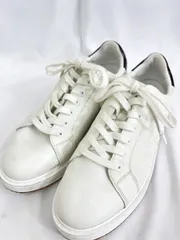 LAUREN Ralph Lauren ラルフローレン AINSLEY-SK-LTL スムース＆クリンクルレザースニーカー ローカット スニーカー size25～25.5相当/白 ■■メンズのサムネイル