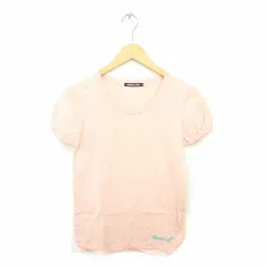アトモスガールズ atmos girls カットソー サマーニット 薄手 丸首 刺繍 英字 綿 コットン 半袖 S ピンク /TT27のサムネイル