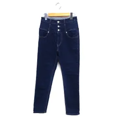 プロポーション ボディドレッシング PROPORTION BODY DRESSING ハイウエスト デニム ジーンズ スリム コットン 綿 ジップフライ M 紺 ネイビー /NT6のサムネイル