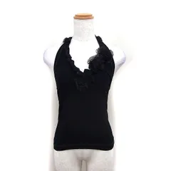 モスキーノチープアンドシック MOSCHINO CHEAP AND CHIC ホルターネック ニット セーター ノースリーブ モチーフ I38 ブラック 黒 /FT33のサムネイル
