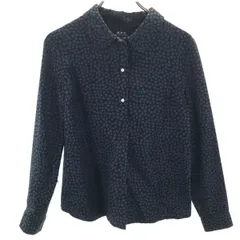A.P.C. アーペーセー シルク 総柄 長袖 シャツ S ブラック レディース 古着のサムネイル