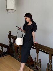 オーバーイー オフショル コットンレースワンピース ブラック - メルカリ