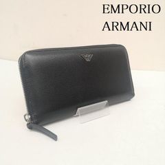美品 ジョルジオアルマーニ 長財布 黒 レザー ブラック - メルカリ