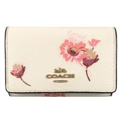 美品 COACH コーチ 花柄・ボタニカル キーケース レザー ベージュ レディース【中古】【送料無料】