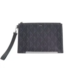 【中古】Christian Dior クリスチャンディオール  CDダイヤモンド柄 クラッチバッグ レディース メンズ バッグ ブラック ブランドのサムネイル
