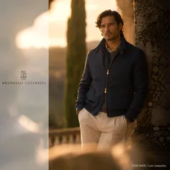 dt564●48●BRUNELLO CUCINELLI●ブルネロクチネリ●夏秋●上質羽織るウールリネンシルク黄金ブレンド●ダブルジップジャケット●メンズのサムネイル