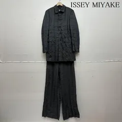 イッセイミヤケ 90s PLEATS PLEASE プリーツ ステンカラー コート ワイド パンツ セットアップ IM94-FD919 レディース M ISItems【USED】【古着】【中古】50130345