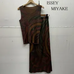 イッセイミヤケ PLEATS PLEASE プリーツ マーブル プリント ノースリーブ カットソー スカート セットアップ PP54-JK200 横尾忠則 レディース FREE ISItems【USED】【古着】【中古】50138071
