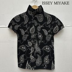 meイッセイミヤケ ストレッチ ハイネック 半袖 カットソー 花束 ブーケ