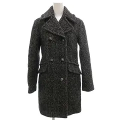 3.1 フィリップリム 3.1 phillip lim スタッズボタンコート ダブルブレスト ミドル ハーフ丈 ツイード ヘリンボーン柄 0 黒 ブラック 白 ホワイト /GV ■ECD005のサムネイル