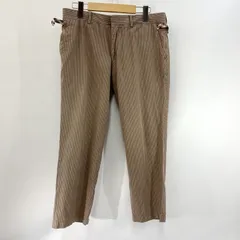 HERMES エルメス コットン スラックス パンツ ボトムス 44 M ストライプ レッド × ベージュ メンズのサムネイル