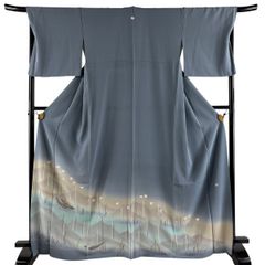 良品 夏物 駒絽5本絽 本加工染 附下げ・訪問着（正絹）仕立上り