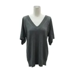 ザディグ エ ヴォルテール ZADIG & VOLTAIRE チュニック ニット カシミヤ オーバーサイズ S グレー Vネック 半袖 /YS44 ■GY74のサムネイル
