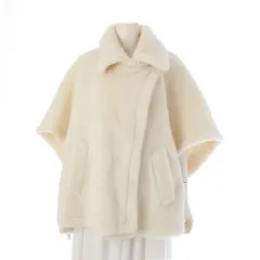 マックスマーラ 23AW アルパカ×ウール×シルク テディベア ポンチョ コート アウター 23473619336 ホワイト【中古】のサムネイル