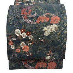 型絵染め 名古屋帯 結城紬 正絹 青 中古 草木染め 【mm742】 - メルカリ