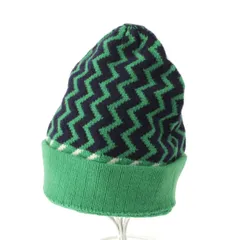 グッチ ウール 総柄 ニットキャップ ビーニー 帽子 グリーン系 M【中古】のサムネイル