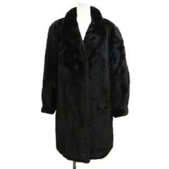 ランバン LANVIN ブラックグラマ ファーコート ミンクファー 毛皮 F 黒 ブラック 無地 長袖 襟付き ロング丈 /PP ■GY18のサムネイル