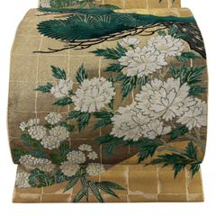 未着用 川島織物 袋帯 全通 華紋 蜀江紋 菊花 花菱 金糸 着物 071b