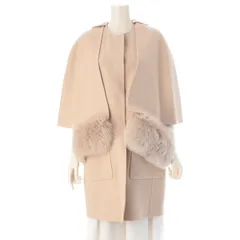 ドゥロワー 22AW ウール ポケットファー リバーシブル ケープ コート ジレ ポンチョ 6625-299-0823 ベージュ 36【中古】のサムネイル