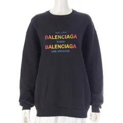 バレンシアガ 17年 ロゴプリント クルーネック トレーナー スウェット トップス 501980 ブラック XS【中古】のサムネイル
