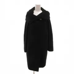 ランバン LANVIN COLLECTION 美品 ハーフコート 比翼仕立て スラッシュポケット 40 黒 ブラック ウール /MXのサムネイル