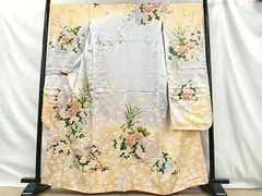 平和屋着物■豪華振袖　駒刺繍　鼓草花文　暈し染め　金彩　正絹　逸品　CABH3408uaのサムネイル