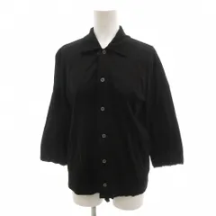 トリココムデギャルソン tricot COMME des GARCONS 美品 シャツ ブラウス M 黒 ブラック レギュラーカラー 七分袖 フリル /SJ ■ECG006のサムネイル