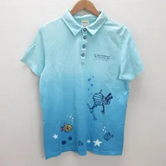g■ランドリー/Laundry 半袖ポロシャツ/コットン【M】水色/men's/14【中古】■のサムネイル