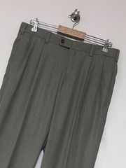 ペリーエリス 00s スラックス オリーブ PERRY ELLIS】00s 2タックスラックス 36/29 ペリーエリス ワイド 古着