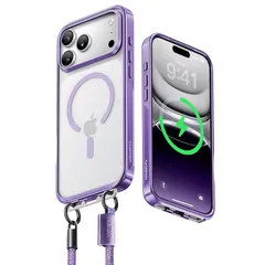 【新品】 【業界初ストラップ構造・Magsafe対応】CASEKOO iPhone 17 Pro 用 ケース クリア 隠しバックル 最大25W急速充電対応 超 耐衝撃 高耐久性 透明 黄変防止 スマホ ストラップ ハンドストラップ付属 落下紛失防止 両手解 0