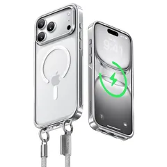 【新品】 【業界初・一体型ストラップホルダー】CASEKOO iPhone 17 Pro Max 用 ケース Magsafe対応 クリア 隠しバックル 最大25W急速充電対応 超 耐衝撃 高耐久性 透明 黄変防止 スマホ ストラップ ハンドストラップ付属  0