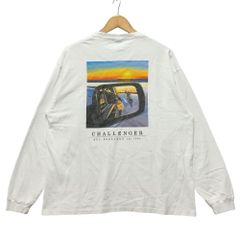 CHALLENGER チャレンジャー 長袖Tシャツ プリント ホワイト M - メルカリ