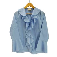 極美品】UNITED ARROWS フリルブラウス 長袖 ライトブルー - メルカリ
