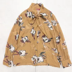 Max Mara STUDIO マックスマーラ ステュディオ ブラウス ボウタイ 花柄 ブラウン レディース b01736のサムネイル
