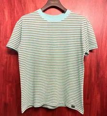 MADE IN USA製 Good On ボーダー柄 半袖Tシャツ ミントグリーン×ブラウン Mサイズのサムネイル