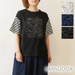 【新品】【BARNDOOR バーンドア】コットン 20 天竺 お花 刺繍 Tシャツ (1203048)<br><br>レディース 春 夏 カジュアル 夏用 おしゃれ ゆったり 大きめ トレンド ナチュラル ファッション シンプルのサムネイル