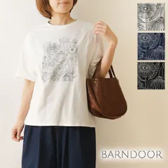 【新品】【BARNDOOR バーンドア】コットン 20 天竺 花壇 刺繍 Tシャツ (1203049)<br><br>レディース 春 夏 カジュアル 夏用 おしゃれ ゆったり 大きめ トレンド ナチュラル ファッション シンプルのサムネイル