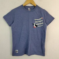 CHUMS チャムス ブービーバード ボーダーポケット Tシャツ 杢ブルー L レディース 古着 ストリート ナード系のサムネイル