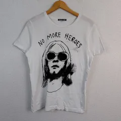 BLACK SCORE ブラックスコア カートコバーン NO MORE HEROES アートプリント Tシャツ ホワイト S レディース 古着 ストリート グランジのサムネイル